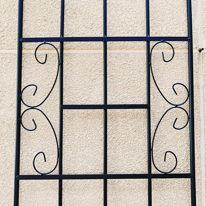 2 Pack Metal Garden Trellis 86.7 X 19.7 Rust-Resistant Trellis for Climbing Plants Outdoor Flower Support Black Black Outdoor Ready