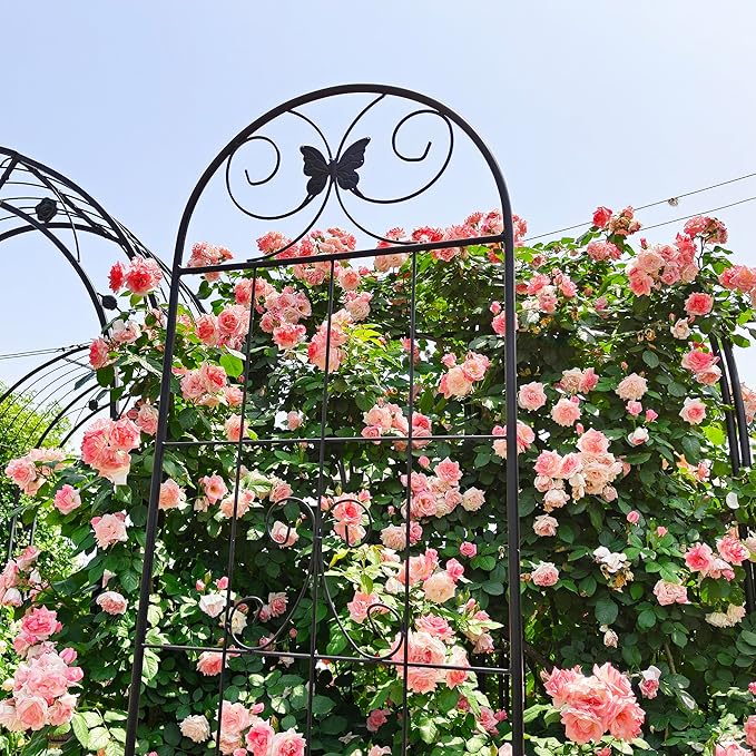 2 Pack Metal Garden Trellis for Climbing Plants Outdoor 71 x 19.7 Climbing Plant Support Rose Garden Vines Flower Vegetable Trellis for Patio Backyard