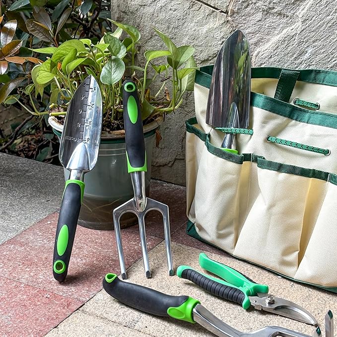 Gardening Supplies Garden Tool Set 19 Pcs Stainless Steel Garden Tool Kit with Bag Ideal Gardening Gifts for Women