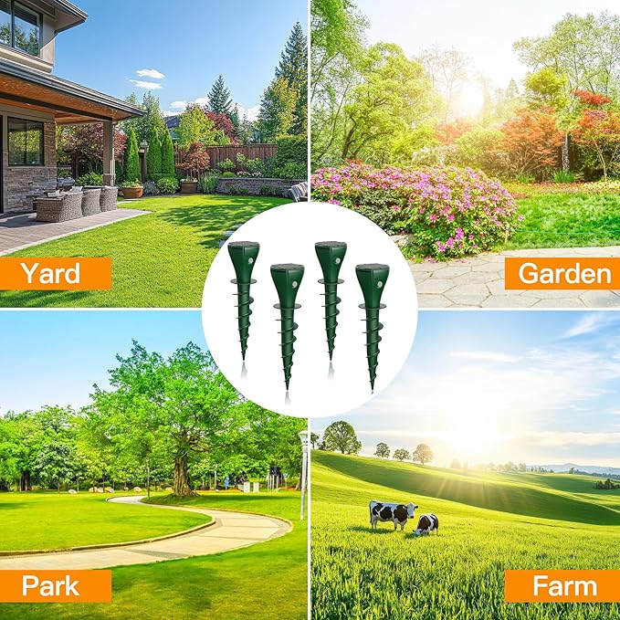 4 Pack Mole Repellent Solar Powered Vibrating Solar Mole Repellent Stakes for Voles Groundhogs Snakes &amp Gophers IP65 Waterproof Mole Deterrent for Yard Farm Lawn &amp Garden