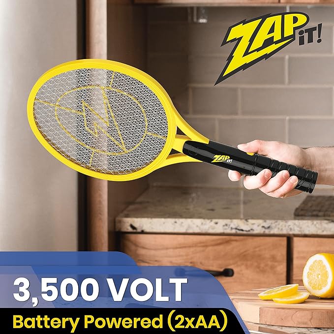 Zap It Bug Zapper Battery Powered (2xAA Included) Bug Zapper Racket 3500 Volt 2 Pack