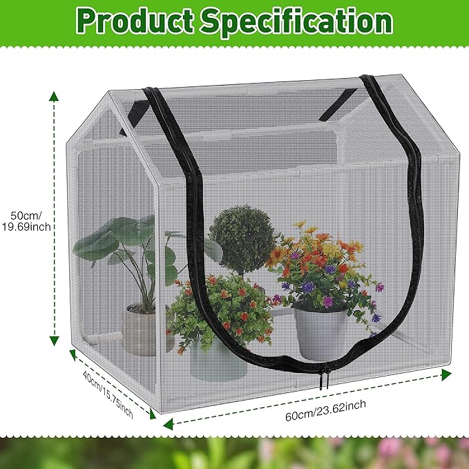 Mesh Plant Cover from Animals 23.62x15.75x19.69 Heavy Duty Mesh Plant Cover for Cats Bird and Pest Full Enclosure Netting Guard for Vetgetable Fruite Protection Indoor/Outdoor Garden