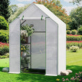 Greenhouse for Outdoors Small Greenhouse Walk-in Greenhouses with 3 Tiers 4 Shelves PE Cover Heavy Duty Plant Greenhouses for Garden and Backyard