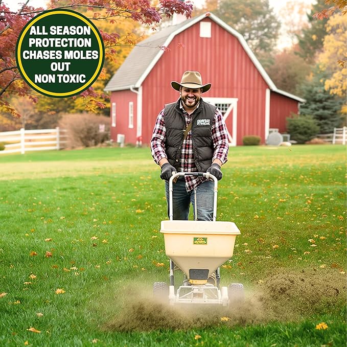 Nature's MACE Mole and Vole MACE Mole Deterrent for Yard Mole Repellent for Lawns Keep Moles Out of Garden Castor Oil Granules Vole Repellent Outdoor Plant &amp Pet Safe 22 lb Bag 17600 Sq F