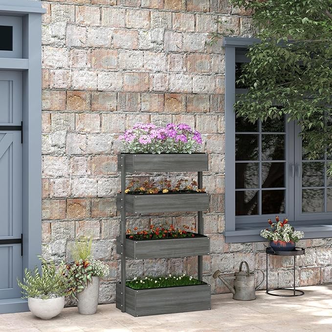 4-Tier Raised Garden Bed with Adjustable Angles