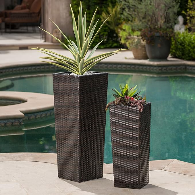 Rattan Flower Pot Brown