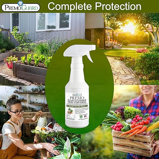 Plant &amp Garden Pest Control by Premo Guard - 32 oz - Insect &amp Disease Control for Organic Gardening - Effective Natural Plant Based Formula for Inside &amp Outside Plants