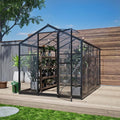 6.2x8.3FT Greenhouse for OutdoorsPolycarbonate Heavy Duty Greenhouse Large Winter Proof Walk-in Green House Aluminum Frame greenhouses for Outdoors Heavy DutyBlack