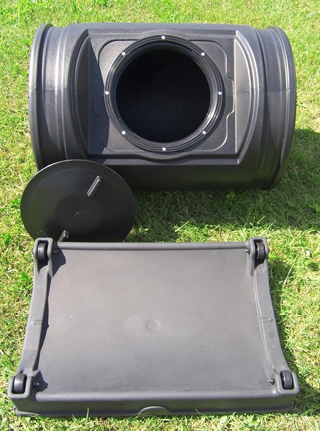 Good Ideas Compost Wizard Jr 7 Cubic Feet Outdoor Home Garden Compost Bucket Storage Container with Carrying Handles Black
