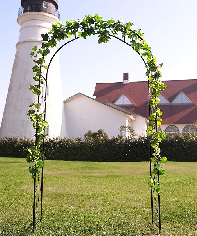 1. GO Steel Garden Arch 7'5'' High x 3'7'' Wide Garden Arbor for Various Climbing Plant Outdoor Garden Lawn Backyard