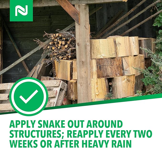 Nisus Snake Out Snake Repellent Biodegradable Safe for Pets and Children Easy Application for Yards Gardens and Sheds 4 lbs