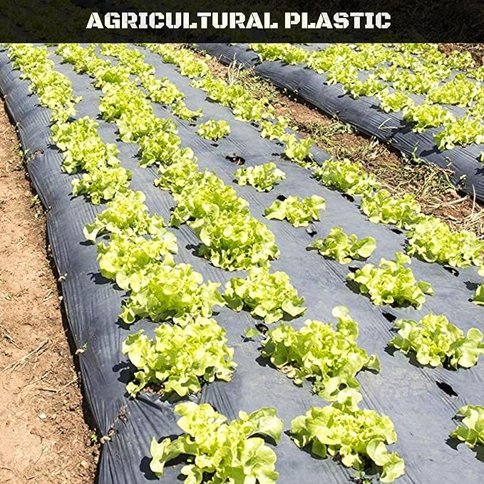 Plastic Sheeting 4 MIL Black (10x100) Roll for Tarp Garden Painters Drop Cloth Plastic Mulch Weed Barrier Underlayment Concrete Curing Moisture Vapor Construction Film Lumber Ground Cover