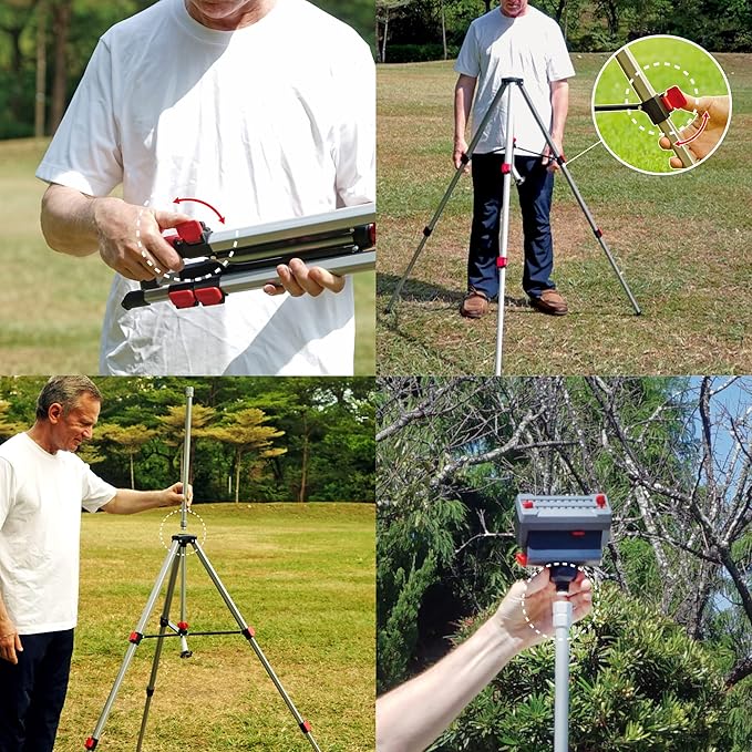 Eden 94154 PRO The Heaviest Weight Tripod (5.37 lbs) Adjustable 4-Way Mini Turbo Metal Oscillating Sprinkler W/Quick Connect Starter Set Covers up to 4069 sq. ft. Telescoping Tripod Style