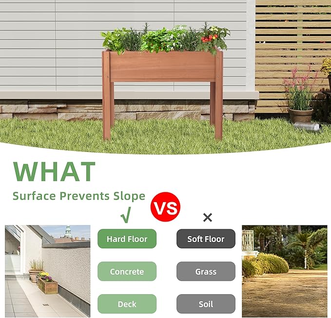 40x20x31 inch Raised Garden Bed with Legs Elevated Wooden Planter Box for Outdoor Plants Flowers Fruits Vegetable Herb Growing