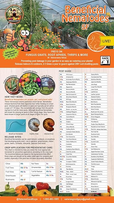 NaturesGoodGuys Beneficial Nematodes SF Steinernema feltiae - 50 Million