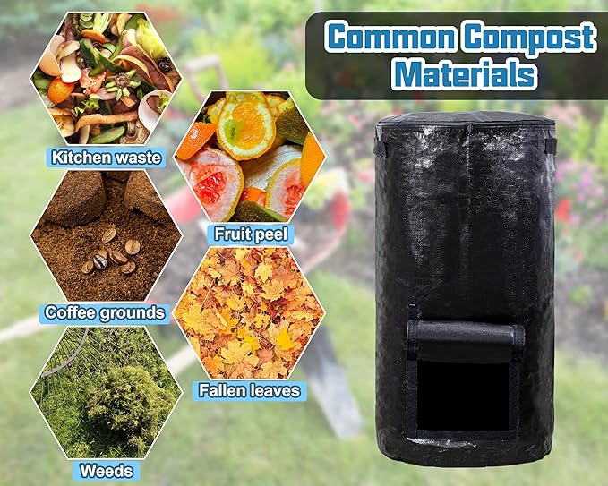 MyLifeUNIT 2 Packs Compost Bins Outdoor and Plastic Watering Can