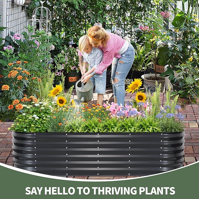 1MORE Raised Garden Bed- Planter Garden Boxes Outdoor Raised Beds for Gardening.6X2X1.4FT(1pcs)-Grey