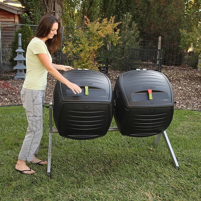 Lifetime 60072 Dual Compost Tumbler Black