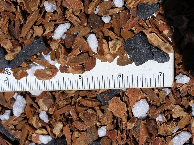 Orchid Potting Mix - Fine Orchid Bark with Charcoal &amp Sponge Rock. 1/4 Cubic Foot Bag.