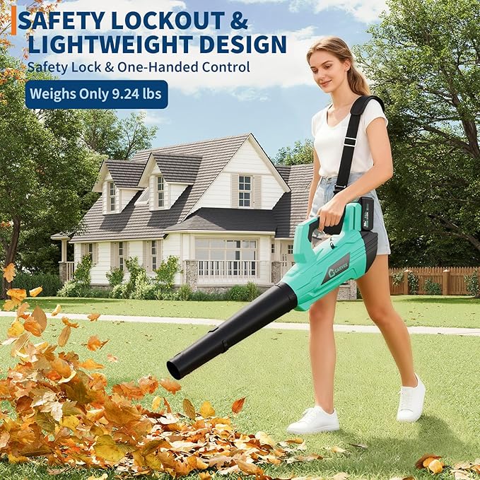 Leaf Blower Electric Cordless Leaf Blower with 1 4.0Ah Batteries and Charger 750CFM &amp 250MPH Lightweight Cordless Blowers for Blowing Leaves Patio Cleaning Blowers for Lawn Care