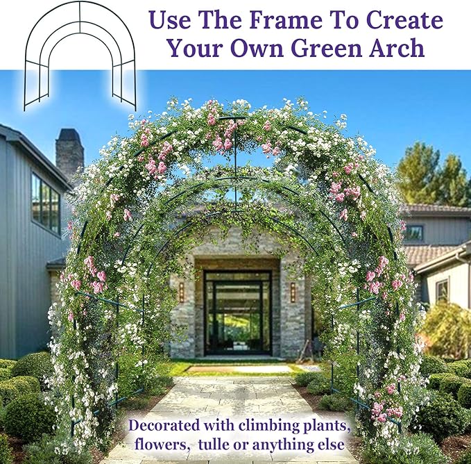 BenefitUSA Large Walk-in Garden Plant Arch Greenhouse Replacement Frame for Flowers/Fruits/Vegetables/Party (9.8 x 7 x 7.2ft)