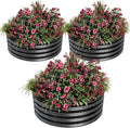 2 x 1FT Round Galvanized Raised Garden Bed – Metal Planter Box Kit with Rust &amp Corrosion Protection Safe Rubber Edge Open Bottom Design – Easy Assembly for Vegetables Flowers Fruits