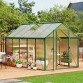 6 X 10 FT Greenhouse Outdoor Greenhouses Polycarbonate Panels with Aluminum Frame Adjustable Roof Vent and Lockable Door Green Houses for Outside Backyard Garden Patio