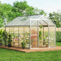 6x10 ft Outdoor Polycarbonate Greenhouse Durable Aluminum Frame with Lockable Door Adjustable Roof Vent Ideal for Backyard Patio or Garden All-Weather Green Houses for Outside Plant Growing