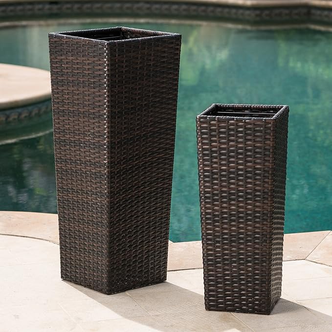 Rattan Flower Pot Brown