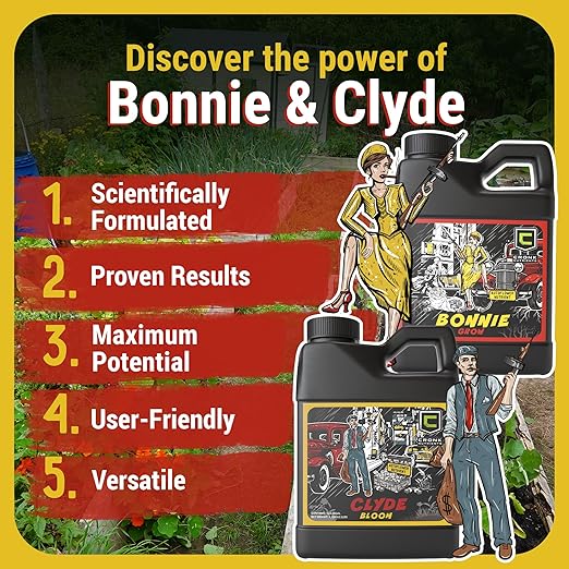 Cronk Nutrients Bonnie &amp Clyde Autoflower Nutrients Bloom and Grow – Yield Increasing Autoflower Plants Nutrient Kit – Easy to Use Plant Food – Optimal Formula for Optimal Results 500mL