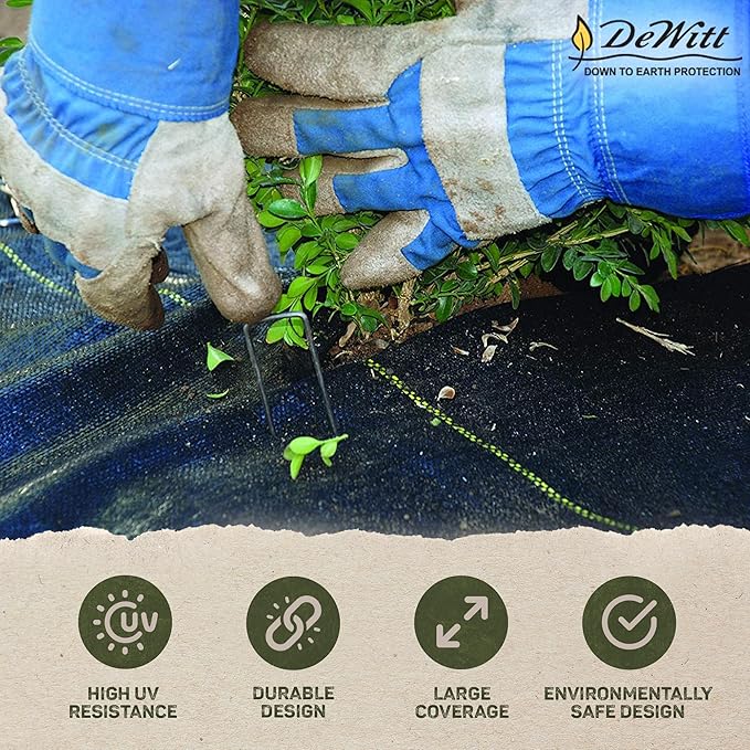 Dewitt Pro-5 Weed Barrier Fabric 5 oz 4x250 &amp 5x250 Feet – Heavy-Duty Woven Landscape Ground Cover Mat for Raised Garden Bed Greenhouse Gardening Outdoor Landscaping and Commercial Planting