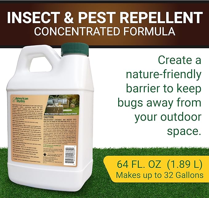 NatureShield Insect and Pest Repellent Outdoor Bug Repellent for Patio and Lawn Use with Irrigation Feeder System Pump or Hose End Sprayer 64 Oz