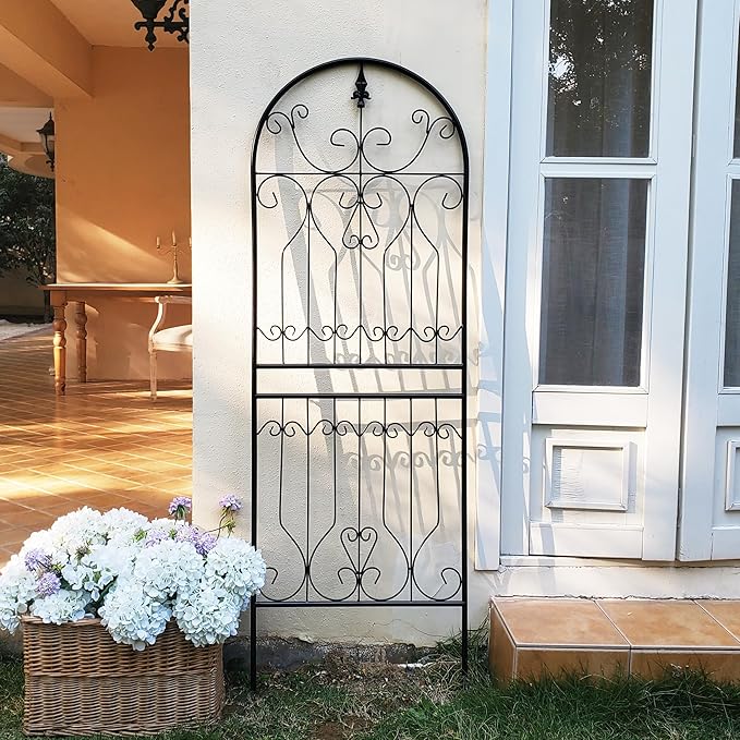 Trellis for Climbing Plants 70.8 H x 24.5 W Metal Premium Quality Material Rust-Resistant Climbing Frame Stylish Garden Addition Outdoor Roses Vine Ivy Clematis Trellises Black 1 Pack