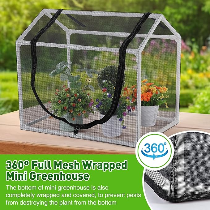 Mesh Plant Cover from Animals 23.62x15.75x19.69 Heavy Duty Mesh Plant Cover for Cats Bird and Pest Full Enclosure Netting Guard for Vetgetable Fruite Protection Indoor/Outdoor Garden