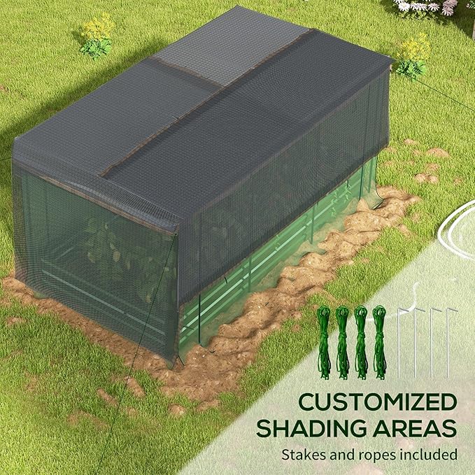 5x6ft All-Season Weather Resistant Eco-Friendly Garden Shade and Cage Protection System Raised Bed Green Optimal Plant Growth
