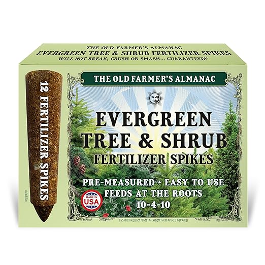 The Old Farmer's Almanac Evergreen Tree &amp Shrub Fertilizer Spikes 10-4-10 (12 Spikes - 3.0 Lbs)