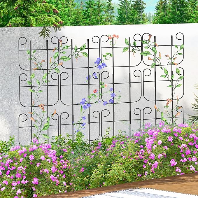 Garden Trellis for Climbing Plant Adjustable Height Tower Potted Cages for Flowers Fruits Vegetable Vines Indoor &amp Outdoor Rustproof Metal Pothos Plant Climbing Support