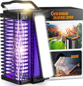 Bug Zapper Outdoor Indoor 4200V Electric Mosquito Zapper with LED Reading Lamp Rechargeable Fly Zapper Waterproof Insect Trap for Home Backyard Garden Patio Camping Black