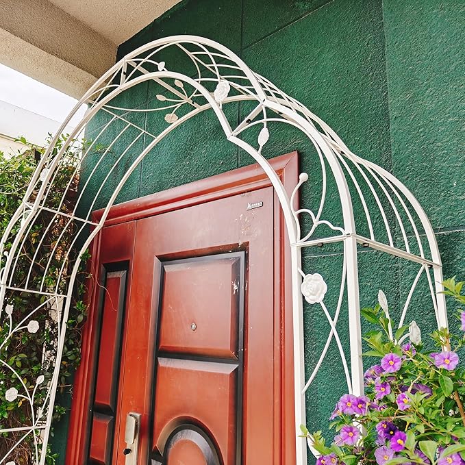 Metal Garden Arch Assemble Freely with 8 Styles GTrClimbing Plants Support Rose Arch Outdoor Arch Wedding Arch Party Events Archway Cream White
