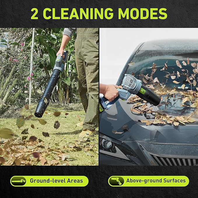 Leaf Blower for Lawn: 550CFM Battery Electric Cordless Small Blower with Swivel Head Total 8.0 Ah Battery &amp Charger - Mini-Leaf for Decker Car Patio Yard