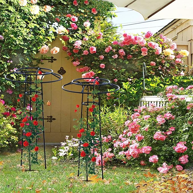 Garden Trellis Spiral Frame Trellis Heavy-Duty Umbrella Trellises Inch Iron &amp Climbing Frame for Vegetables Flowers Adjustable Buckle System for Yard Greenhouse Patio
