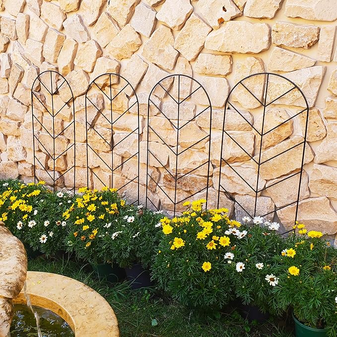 2 Pack Trellis for Climbing Plants Outdoor 45 H x 15.9 W Garden Trellis Plant Trellis for Climbing Rose Vegetable Flower Lawn Backyard Black Metal Trellis