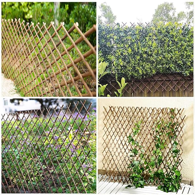 Nature Willow Trellis Expandable Plant Support Plant Climbing Lattices Trellis Willow Expandable Trellis Fence for Climbing Plants Support 36x92 InchDouble Panel (2 Willow Wicker Fence)
