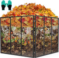 Large Compost Bin 172 Gallon Metal Wire Mesh Composter for Outdoor Waterproof Composting Bin with Rust-Proof Coating Easy Assembly Compost Bin for Garden Yard Kitchen Waste Leaves 37x37x30 in