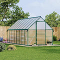 8X16 ft Polycarbonate Greenhouse with Aluminum Frame Polycarbonate Greenhouse for Outdoors Greenhouses with Ventilation and Rain Gutter Aluminum Large Walk-in Greenhouses for Outside