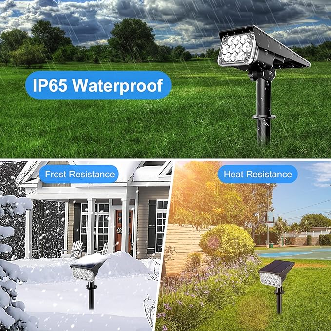 T-SUNUS 8 Pack Solar Color Landscape Spotlights IP65 Waterproof Solar Powered Spot Light Wall Lights 2-in-1 Outdoor Solar Landscaping Light for Yard Garden Driveway Porch Walkway Pool Patio