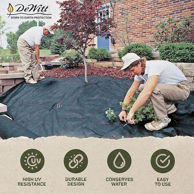 Dewitt Professional Max Weed Barrier Fabric 4.1 oz Black 3 x 250 Feet – Heavy-Duty Weed Control and Ground Cover for Gardens Beds Mulch Outdoor Landscaping and Yard Areas