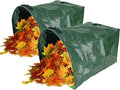 Gardzen 2-Pack 53 Gallon Dustpan-Type Yard Waste Bags Reusable Heavy Duty Collapsible Garden Leaf Bags Stand-Up Yard Waste Bin for Leaves Lawn Debris &amp Grass Clippings PE Material