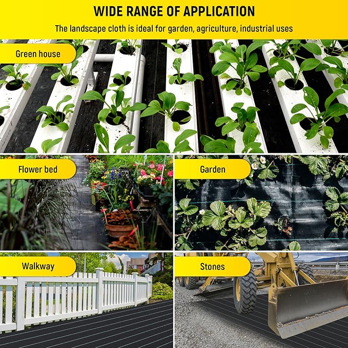 Doniks 6.5x330ft Driveway Fabric3.5OZ Commercial Heavy Duty Weed Barrier Fabric Garden Landscape FabricFrench Drain Fabric for Erosion ControlLandscape FabricWeed BarrierConstruction Projects