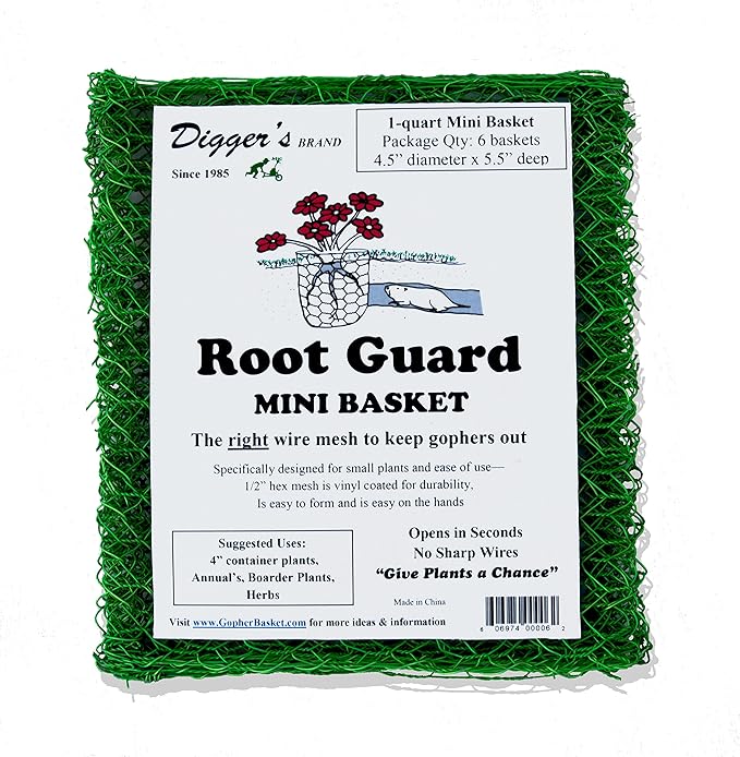 24 Quantity Rodent/Gopher Plant and Root Guard Mini Size Baskets for Quart Size Plants Outdoor Gardening and Landscaping.